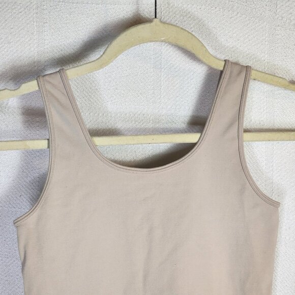 Ann Taylor Tan Seamless Body Hugging Scoop Neck Nylon Span Modern Tank Top XS/S - Picture 9 of 16